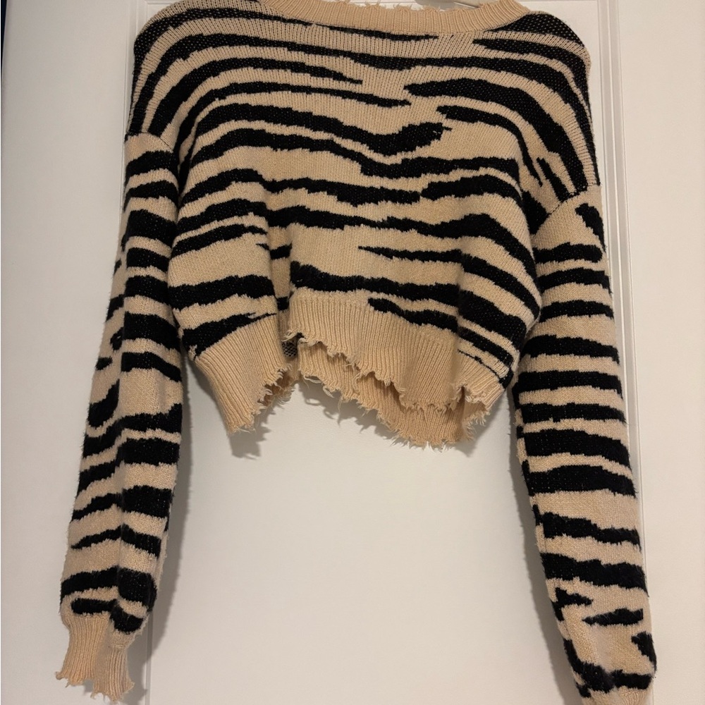 Striped Black and Tan Sweater
